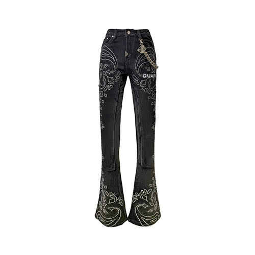 GUAPI VINTAGE BLACK PAISLEY DENIM | KingStar