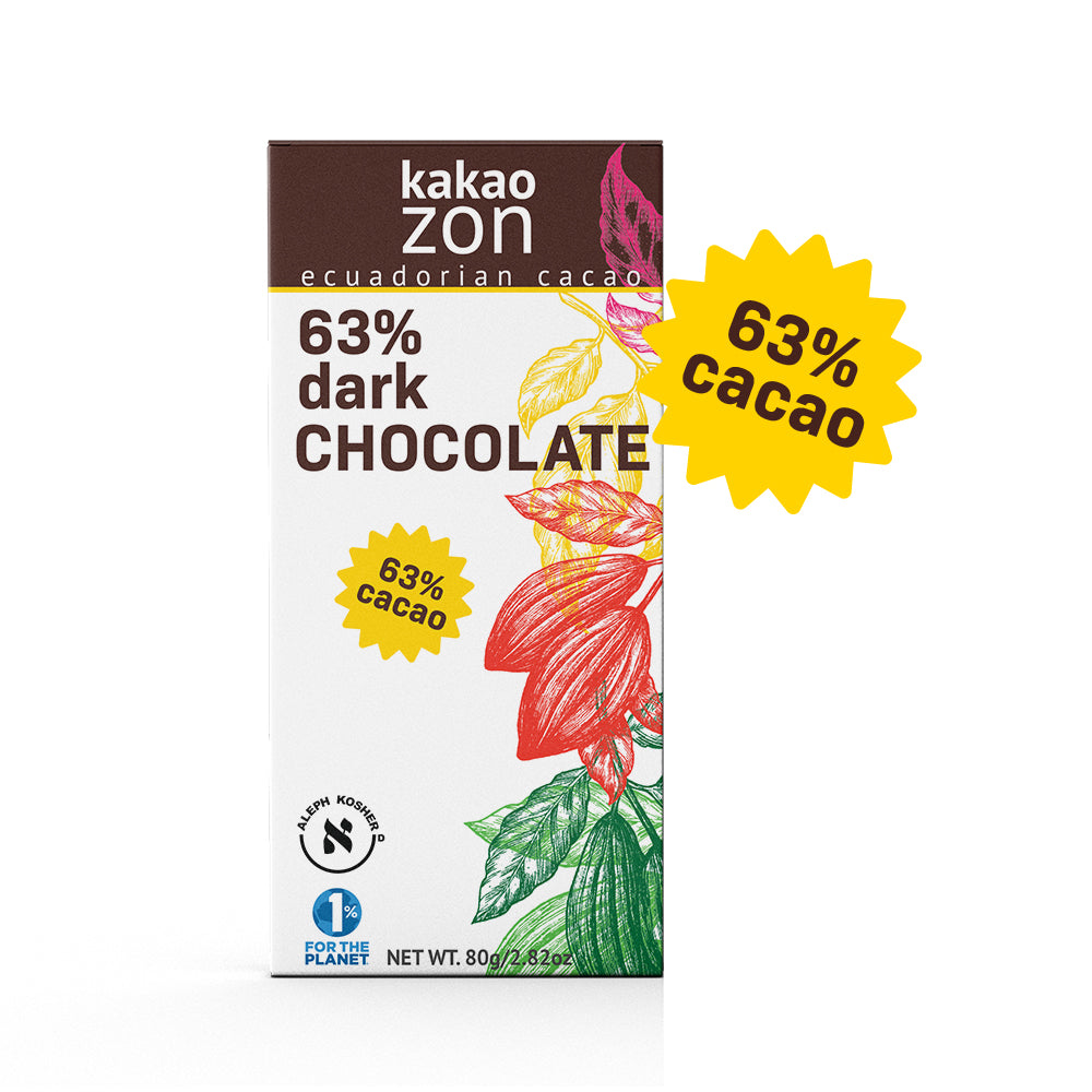 KakaoZon 63% Dark Chocolate • 2.82oz Bar – KakaoZon.com