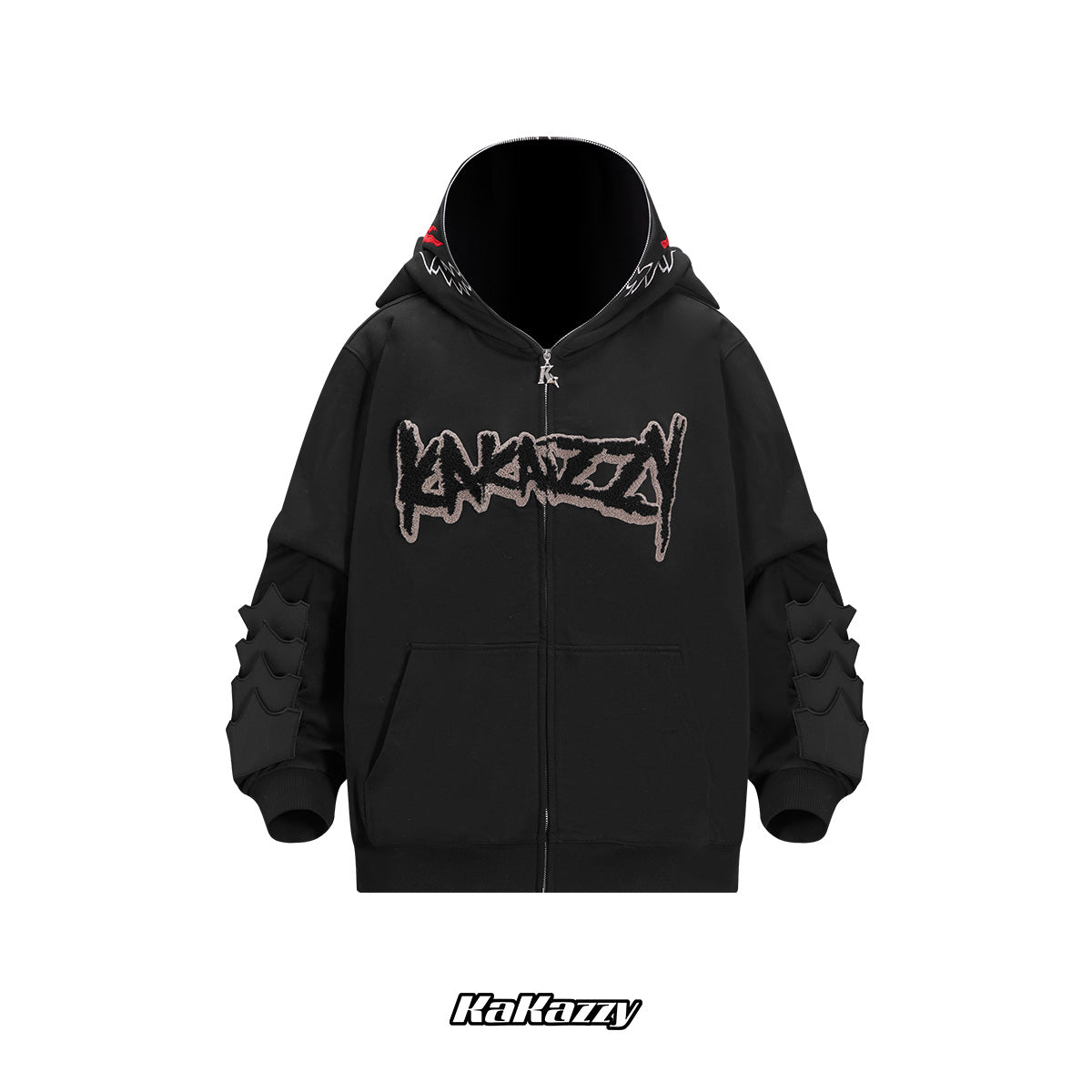 Kakazzy Full Zip Hoodie Black（Eyes Can See） – kakazzy