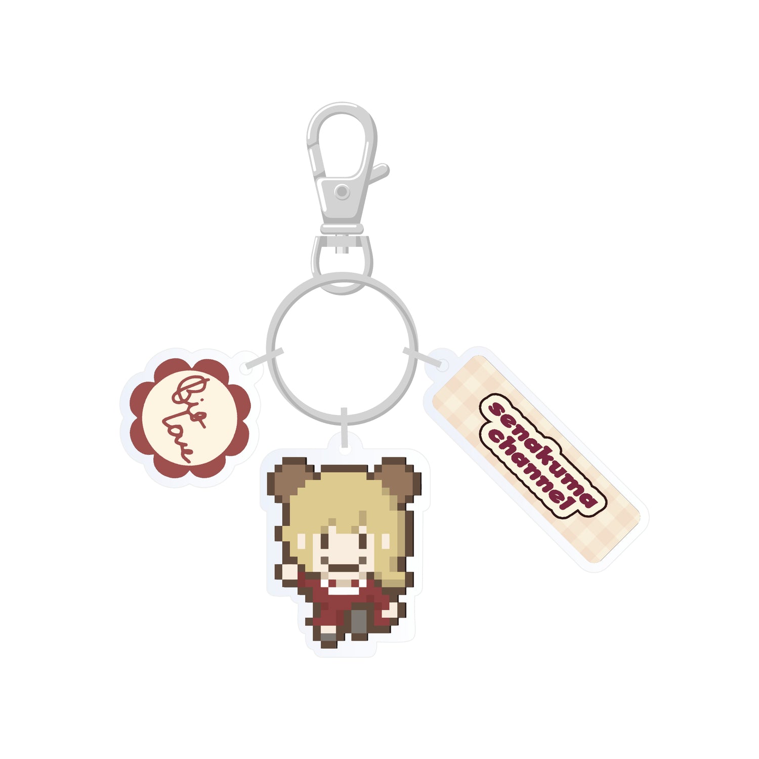 せなくま】3連アクリルキーホルダー（PINK） – karel-shop