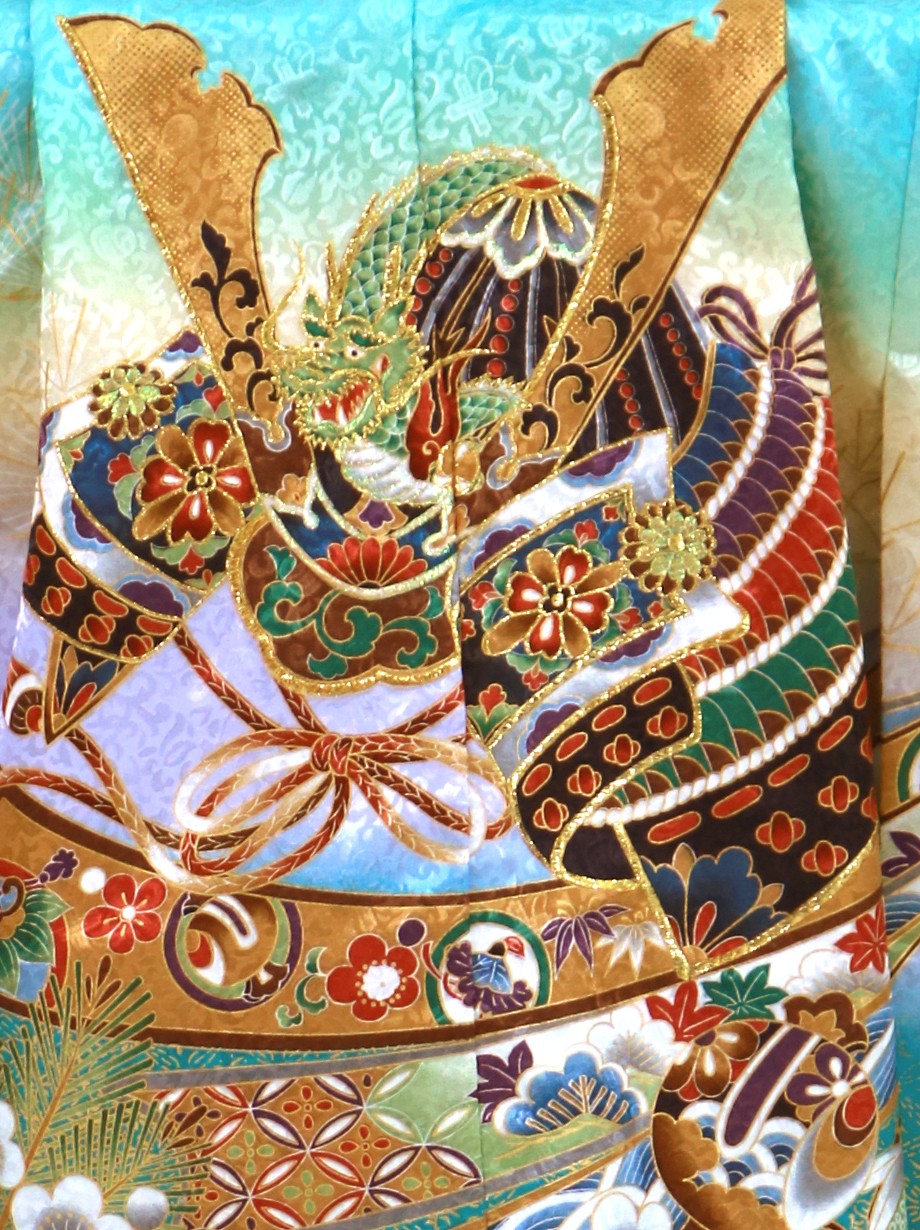 豪華刺繍入り♡七五三 3歳 男の子 抹茶色 緑系 小さめ 豪華刺繍入り