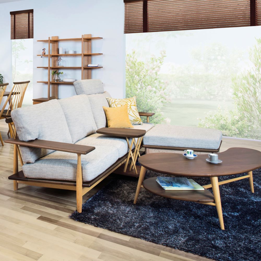 CIVILしずく型リビングテーブル(ウォールナット＋オーク) – 柏木工株式