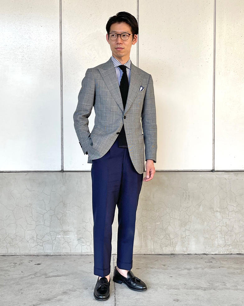 グレンチェックコーディネート PERIE千葉店 平野実 | オーダースーツの