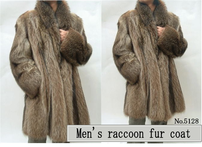 ファーコート・ジャケット メンズラクーン毛皮コート5128