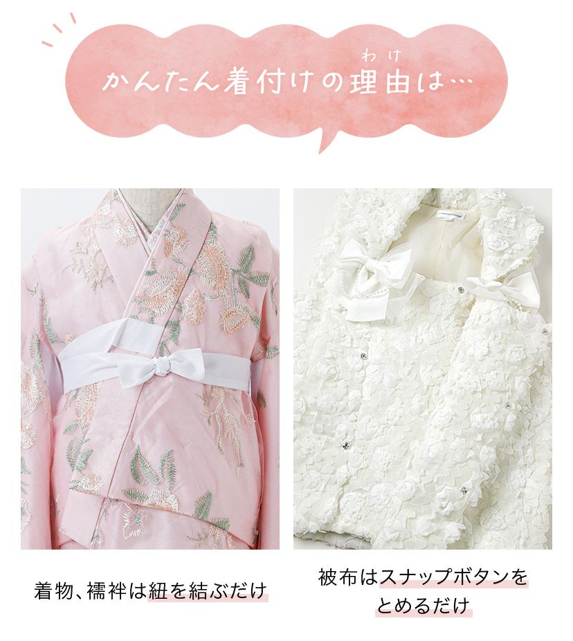 送料無料【雛祭りセール目玉】花柄刺繍チュールレース着物とバラ生地