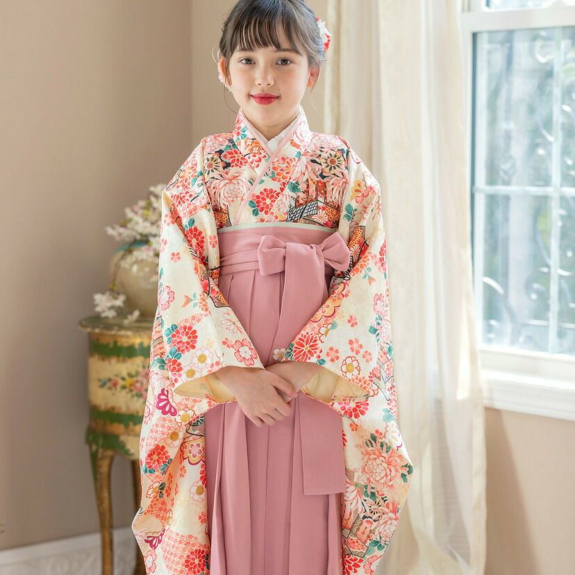 送料無料【卒服最終セール超目玉】卒業式 卒園式 袴一体型着物