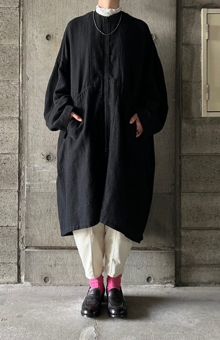 FIRMUM フィルマム / ウール＆リネン・ガーゼツイルノーカラーモッズ