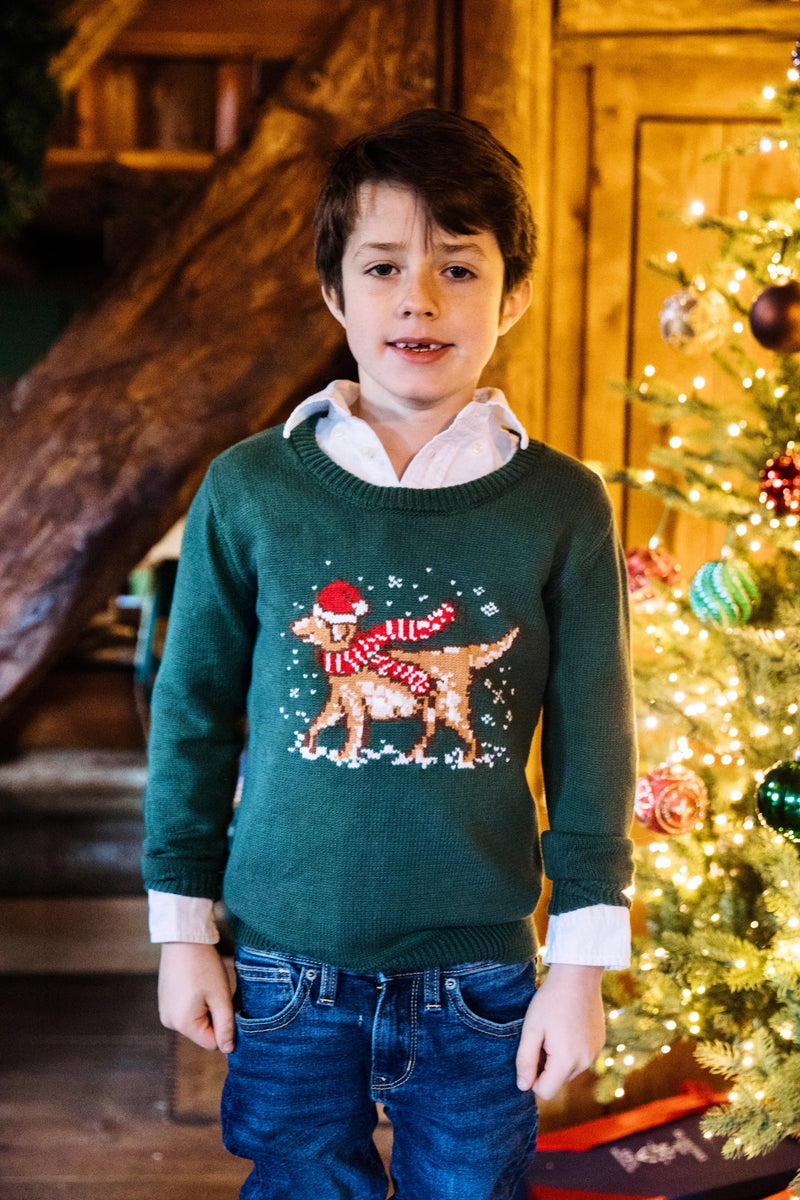 KJP Kid's Holiday Stroll Crewneck Cotton Sweater – Kiel James Patrick
