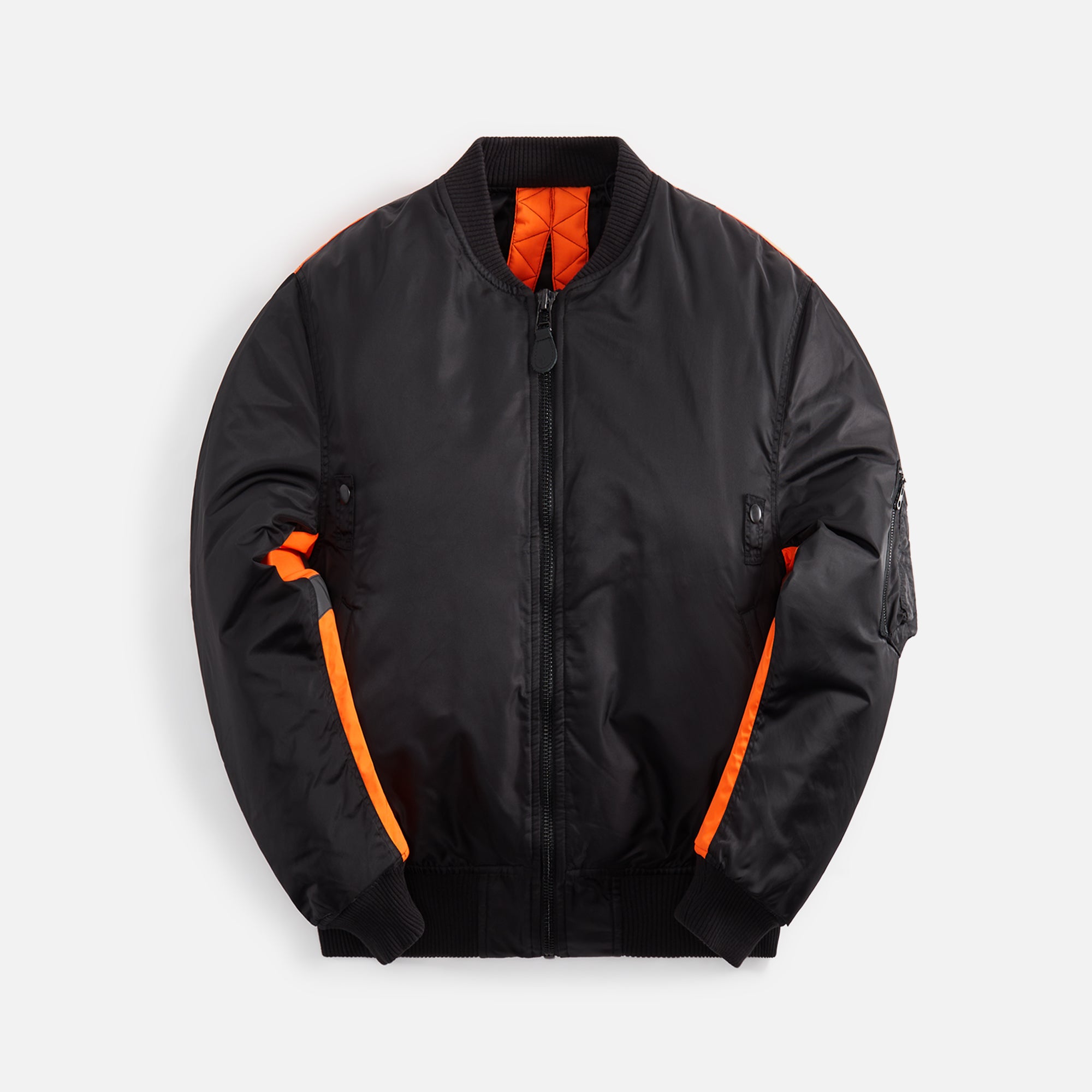 Maharishi Hi-Vis Ma-1 Flight Jacket - Black / Neon Orange – Kith