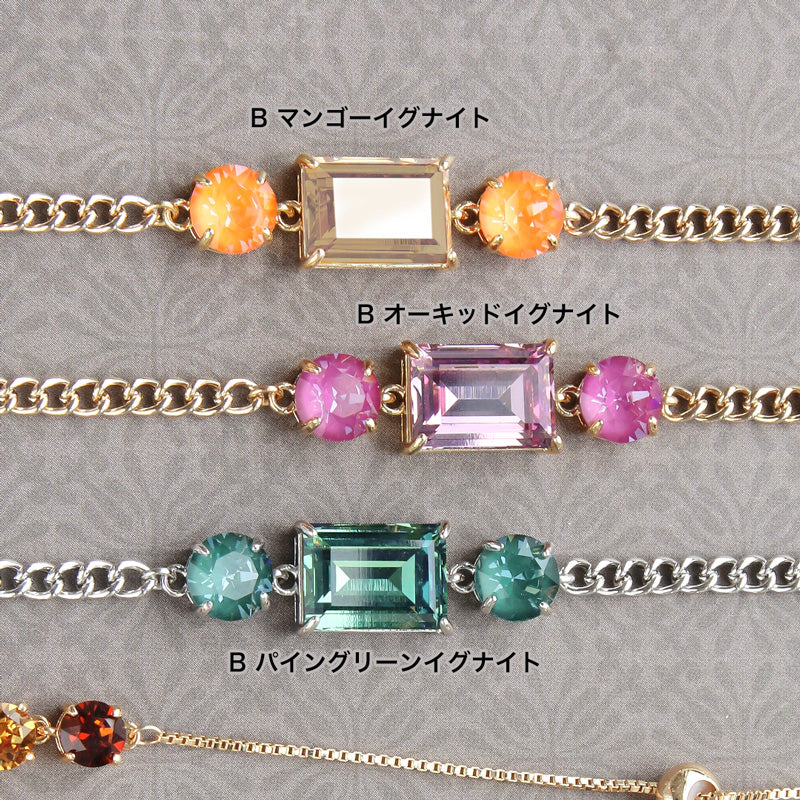 レシピNo.KR1084 貴和クリスタルのチェーンブレス2種 – 貴和製作所