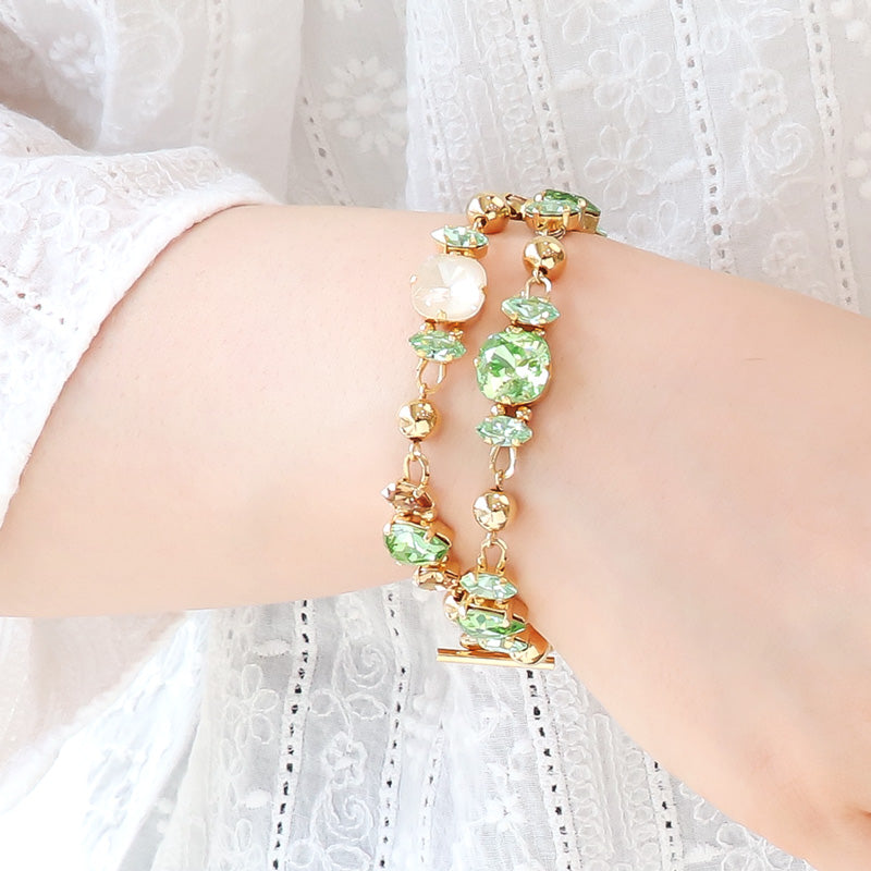 レシピNo.KR1174 貴和クリスタルのコネクトビジューブレスレット2種