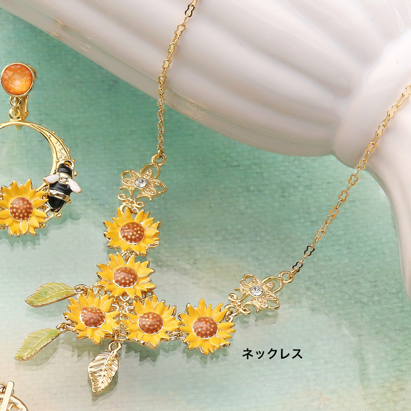 レシピNo.KR1236 チャームひまわりのアクセサリー3種 – 貴和製作所