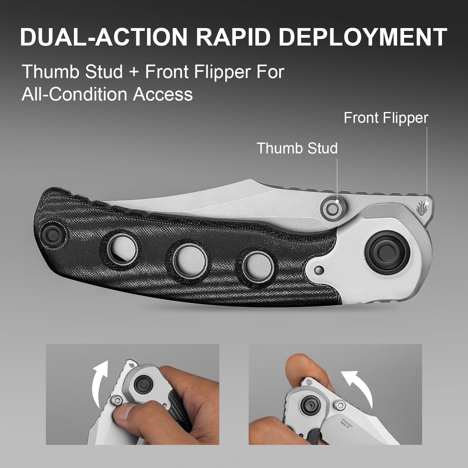 PIONEER 3.2 inch Nitro-V Aluminum & Micarta ZX-FK03A3-Kizer