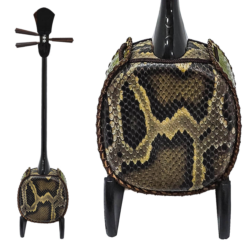 三線本体 蛇皮仕ケース付き 三線 本体 ヘビ皮 ケース付き