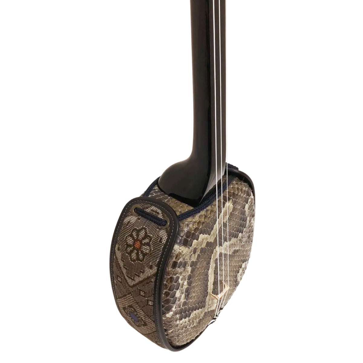 KS-193 与那城型 黒木 上等本張り 本牛革大島紬 黒木八角（沖縄県産