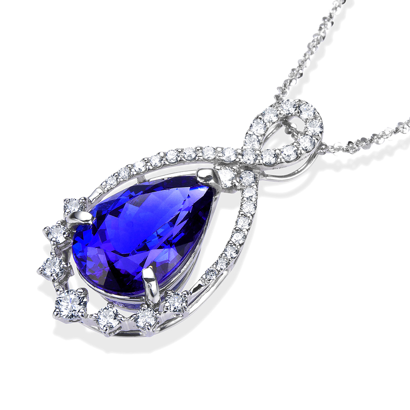 プラチナ タンザナイト ダイヤモンド ネックレス （T4.00ct D0.48ct