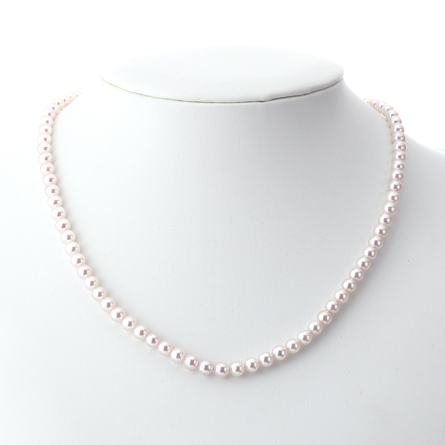 オーロラRose（ロゼ）アコヤ真珠・ベビーパール・ネックレス（ 4.5-5