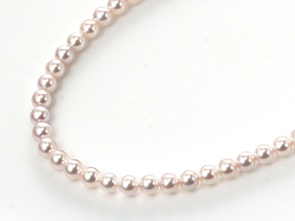オーロラRose（ロゼ）アコヤ真珠・ベビーパール・ネックレス（ 4.5-5