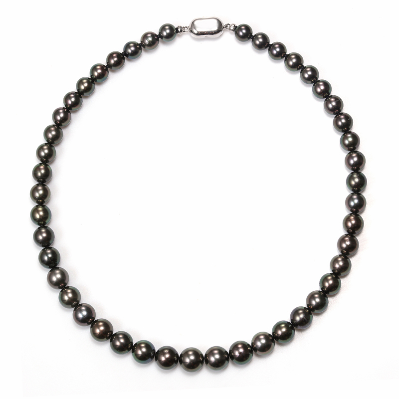 オーロラピーコック南洋黒蝶真珠ネックレス 2点セット（無傷に近い