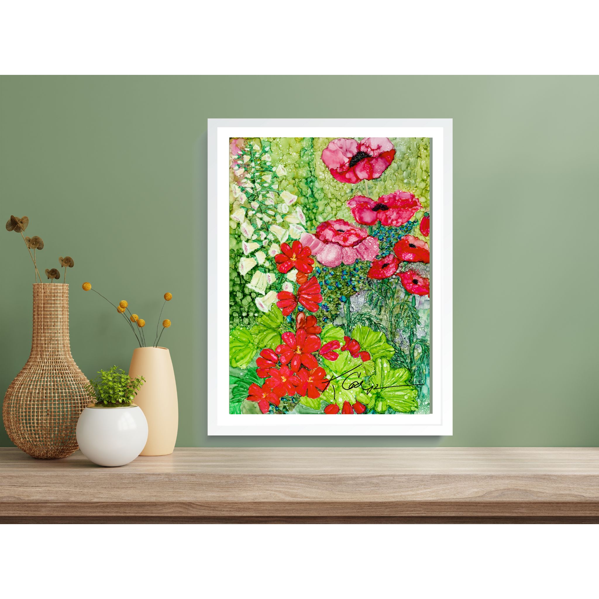 Cottage Garden Poppies Print - Korinne Carpino Art