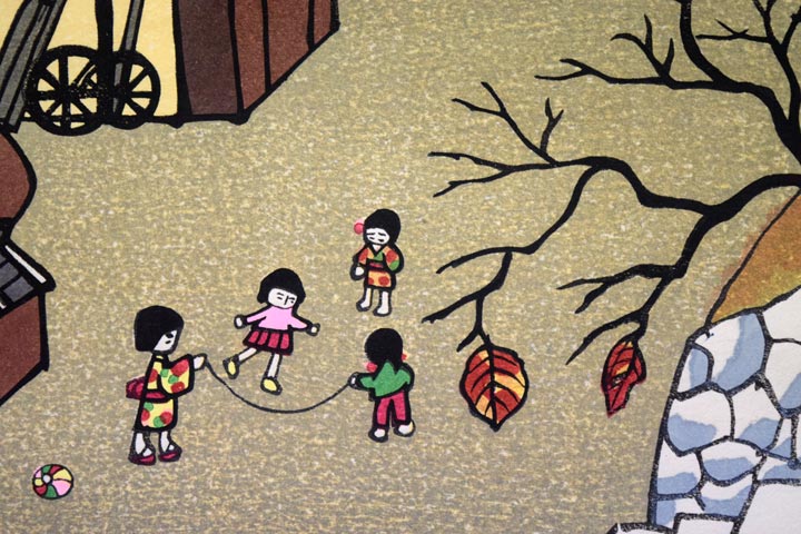 谷内六郎「なわとび」木版画 絵画買取・販売の小竹美術