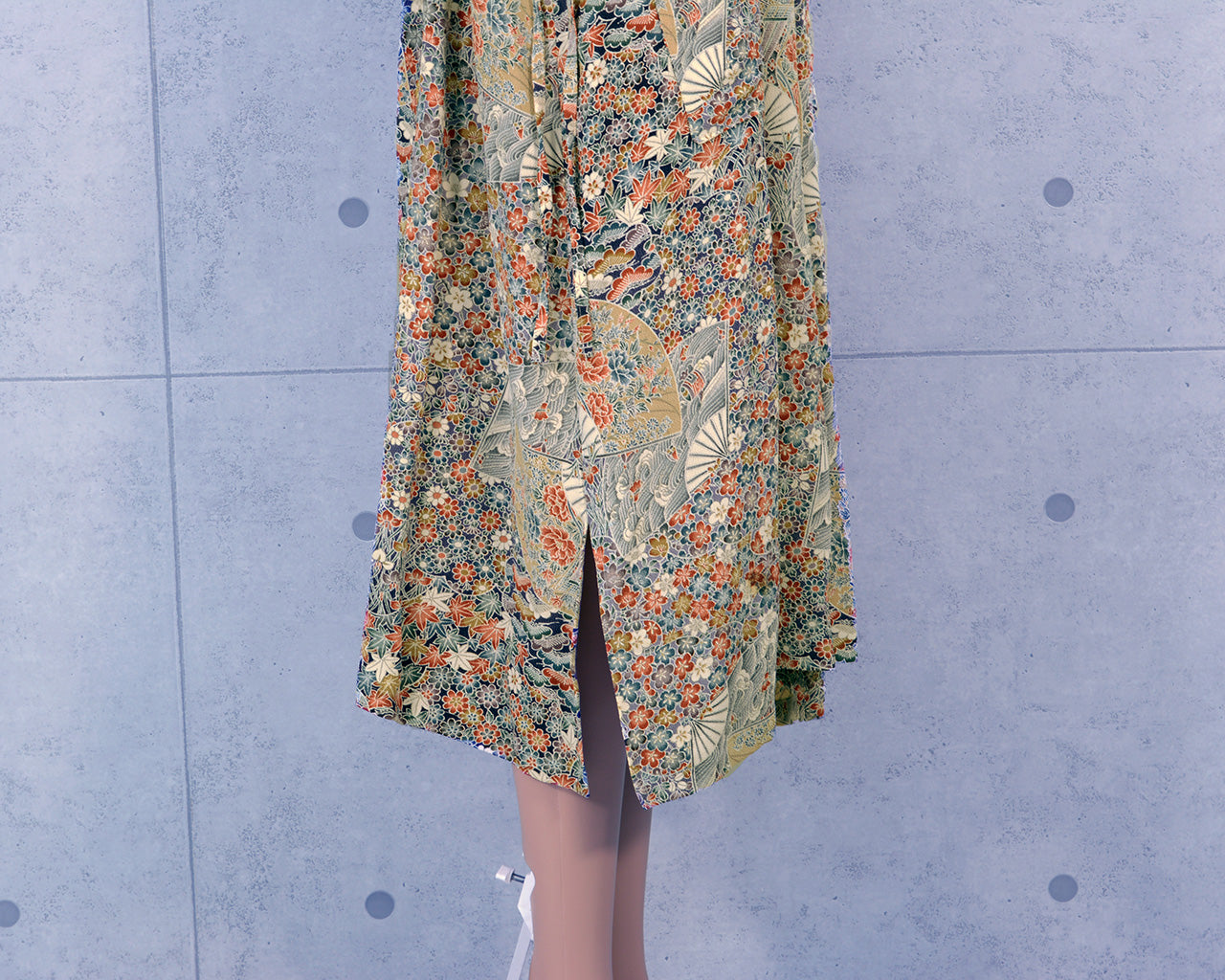 チュニックワンピース フレンチスリーブ 江戸小紋 総柄 花柄 カラフル