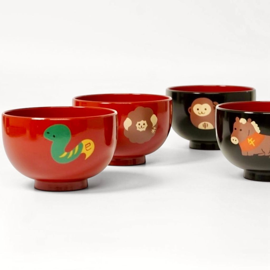 越前 干支汁椀 黒 – 漆器 高翆