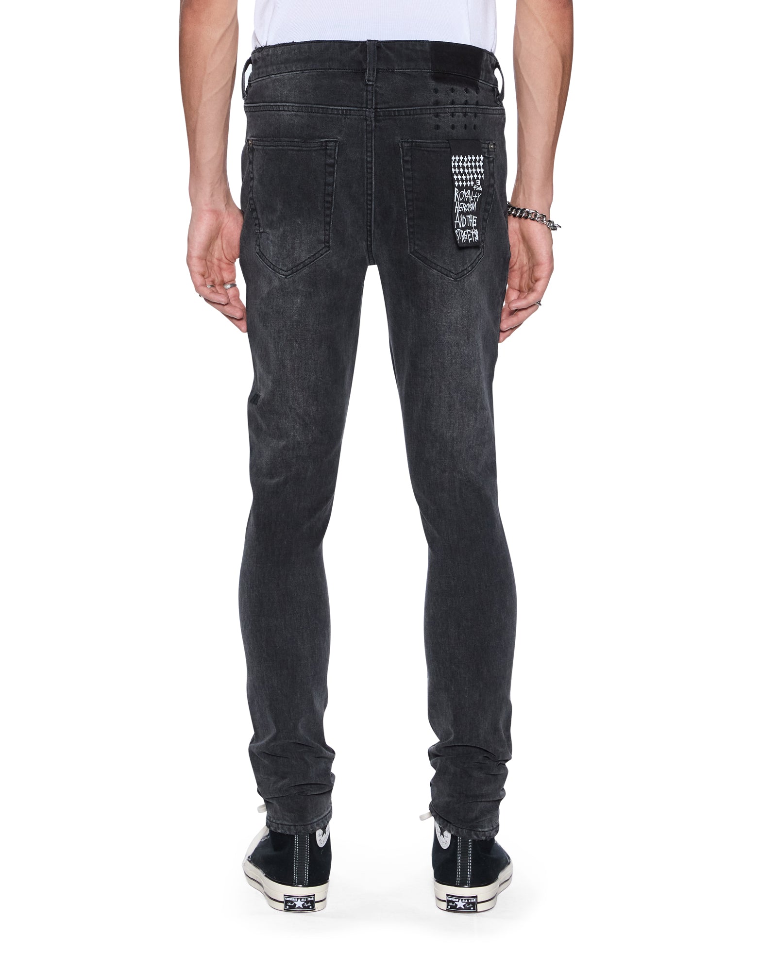 Mens Van Winkle Blakk Metal Skinny Denim Jeans | Ksubi ++