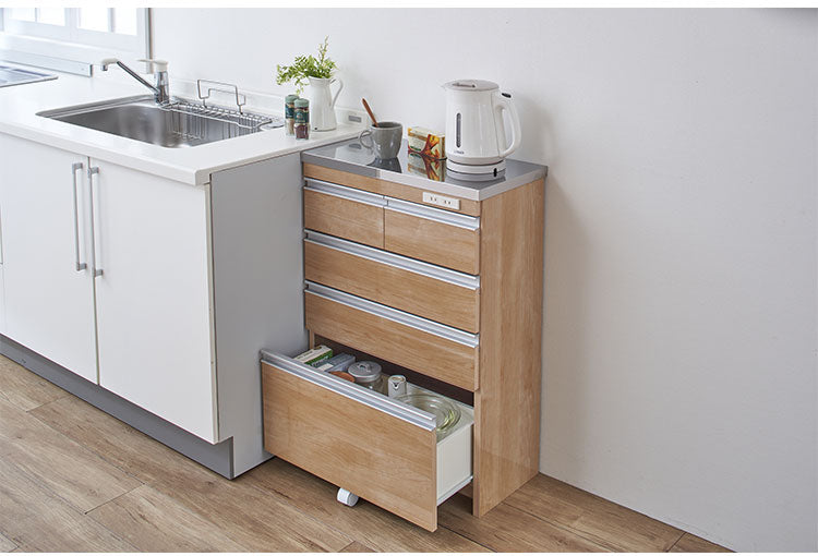 完成品 日本製】キッチンカウンター ステンレス鏡面薄型 幅60 高さ85