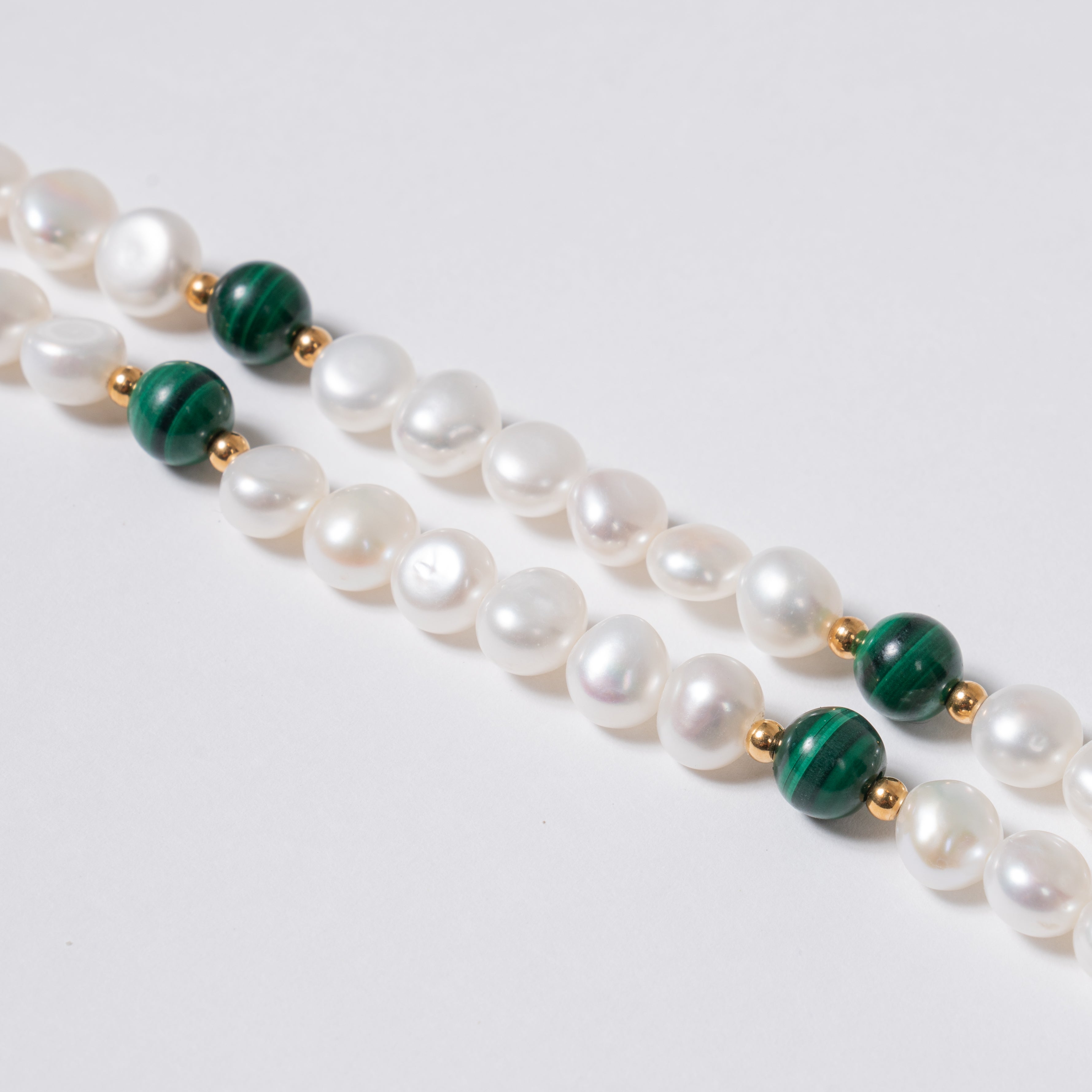 Malachite Real Pearl Necklace (Gold) – KY9 JM