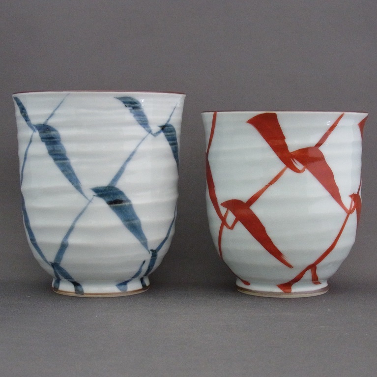有田焼 雅峰作 組湯呑（内外網）｜茶器・煎茶道具｜京なごみオンライン