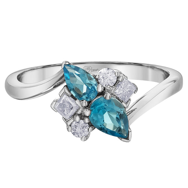 Blue Topaz and Canadian Diamond Toi-Et-Moi Ring – La Maison d'Or
