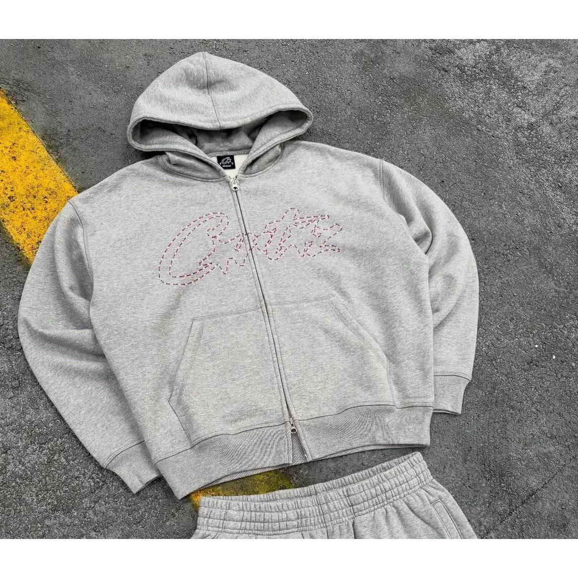 Corteiz ALL STARZ zip up Hoodie Grey FULL SET – LacedUp