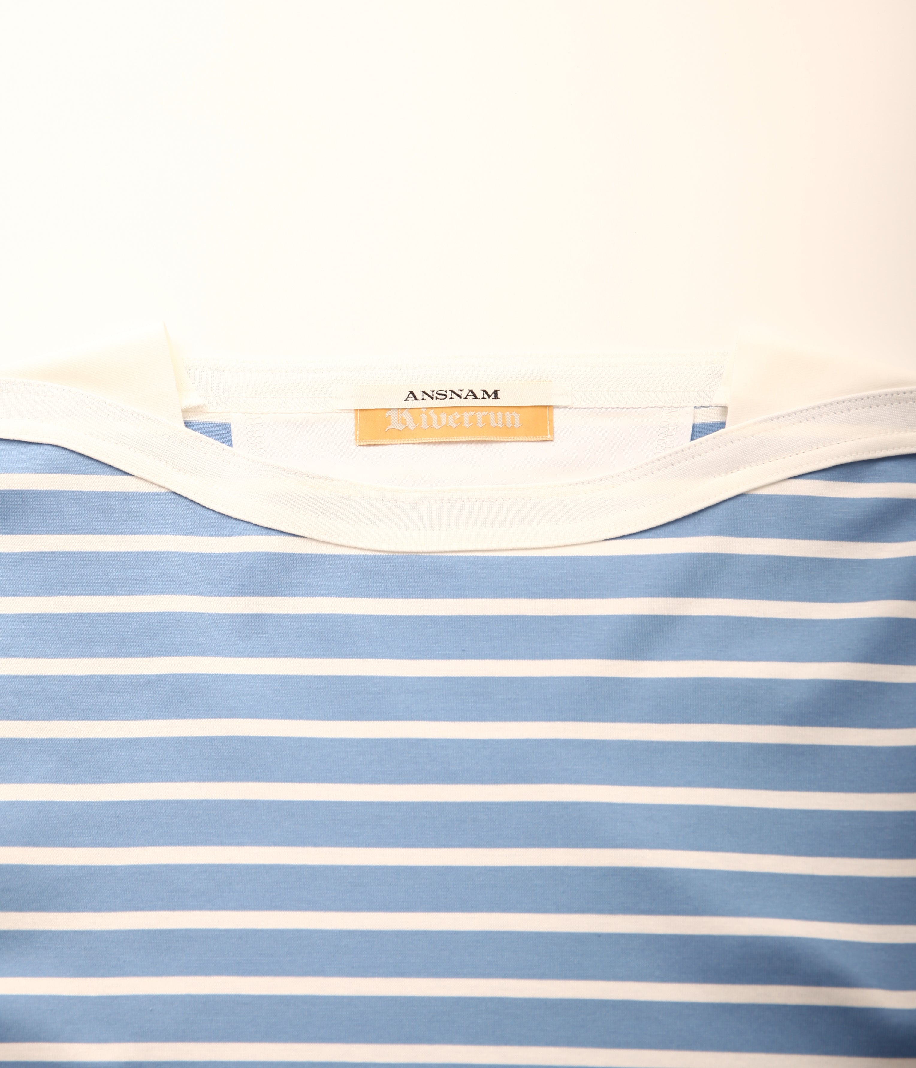 ANSNAM / BORDER BOAT NECK L/S TEE (BLUE×WHITE) – LAFUNQUE