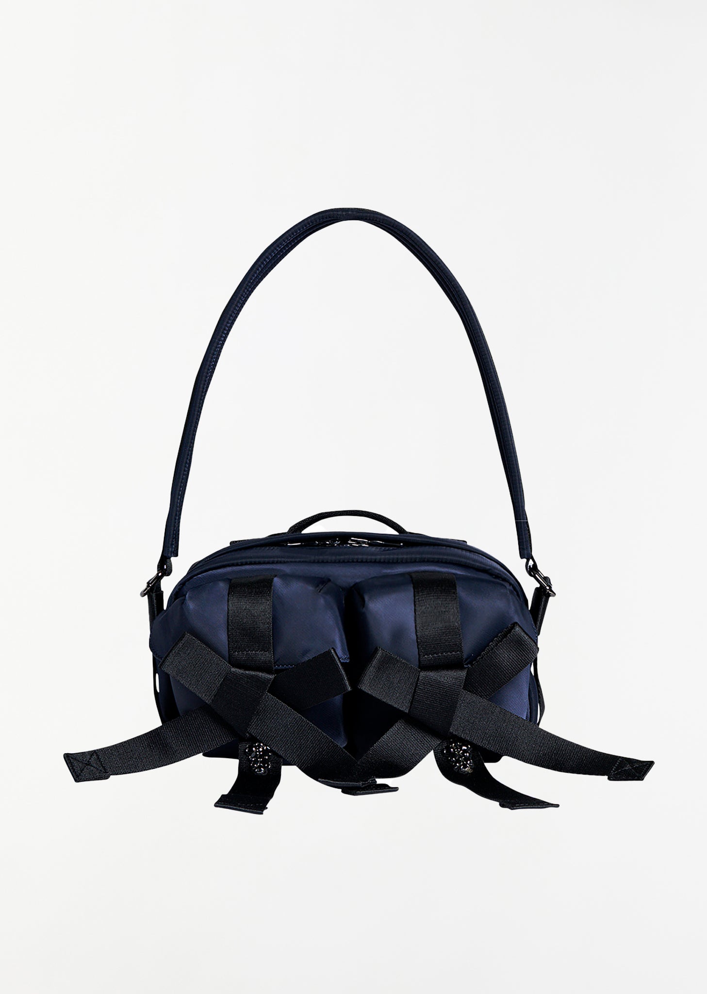 Beaded Classic Bow Crossbody Bag — Navy – La Garçonne