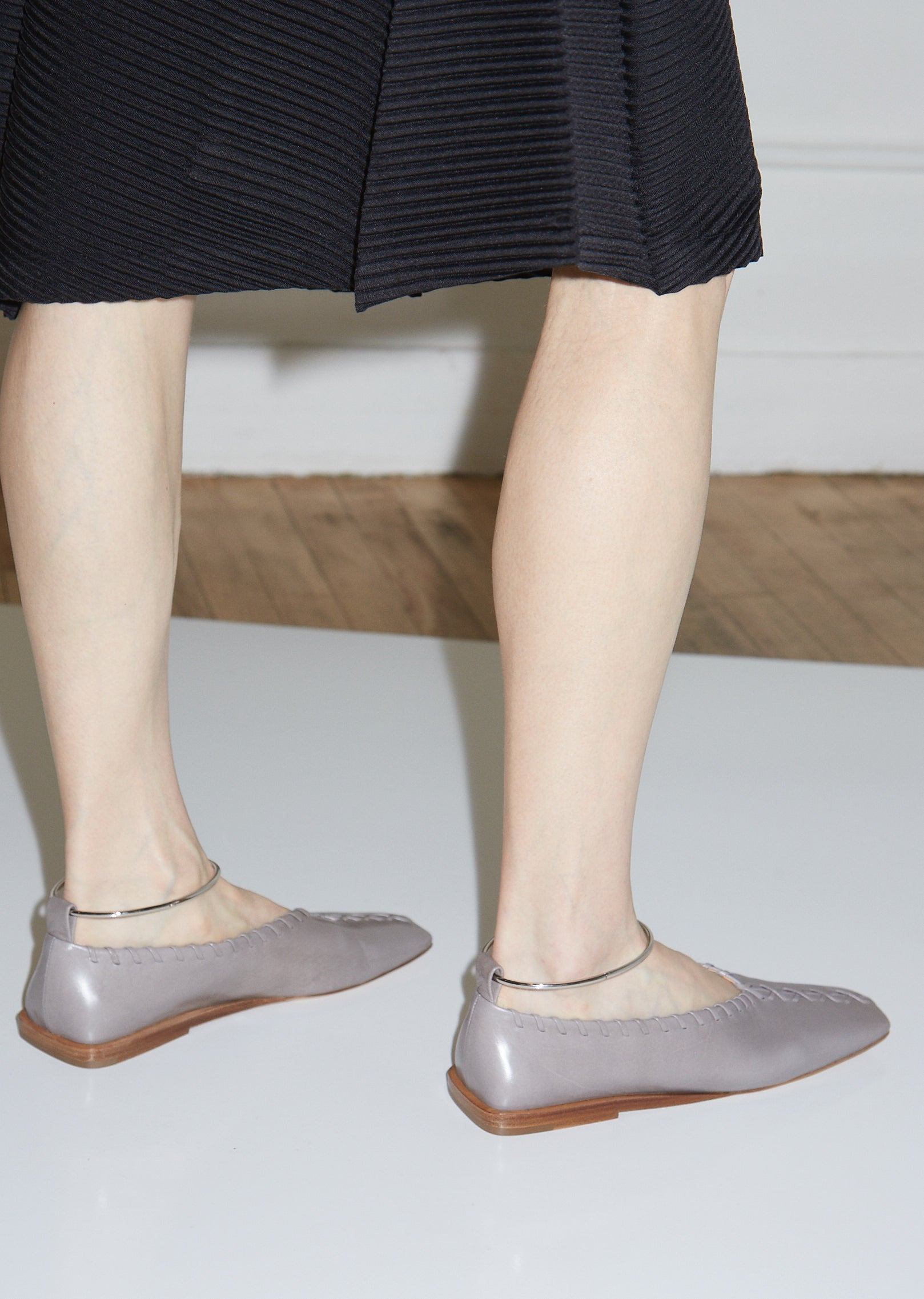 Braided Trim Flats with Removable Anklet by Jil Sander- La Garçonne