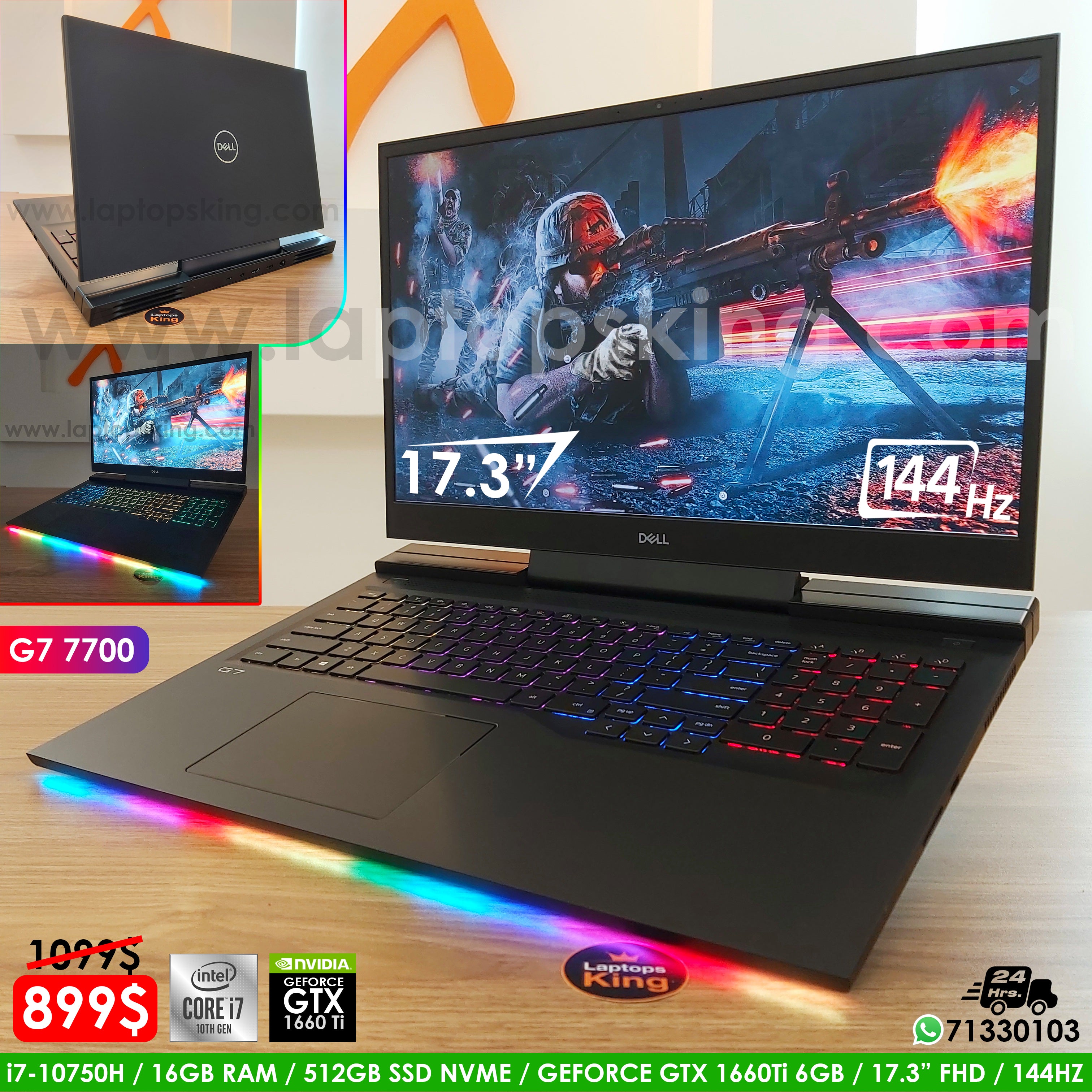 Dell G7 7700 i7-10750h GTX 1660Ti 144Hz 17.3