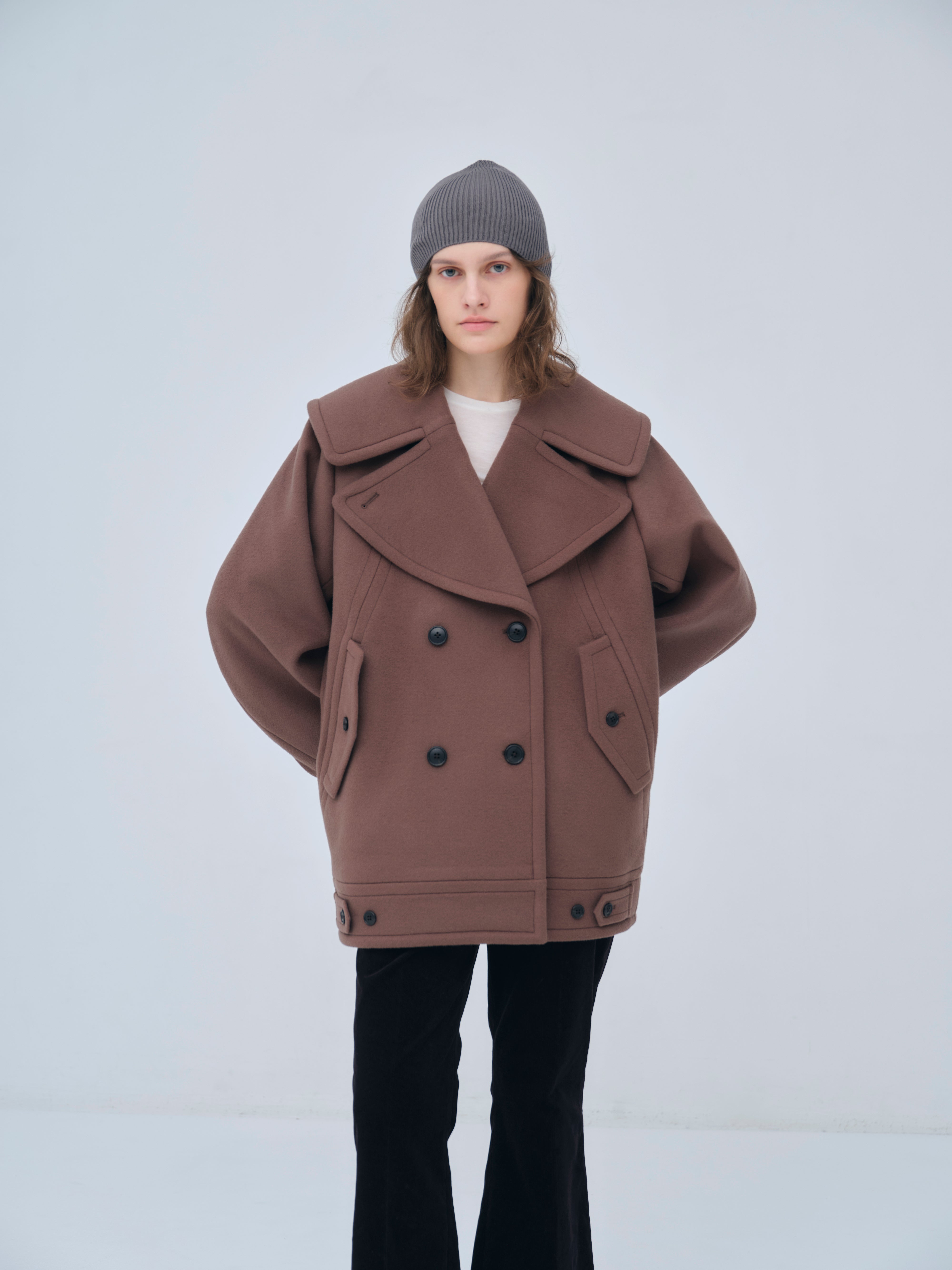 Signature Wide Lapel Mid Coat – L'AUBE BLANC