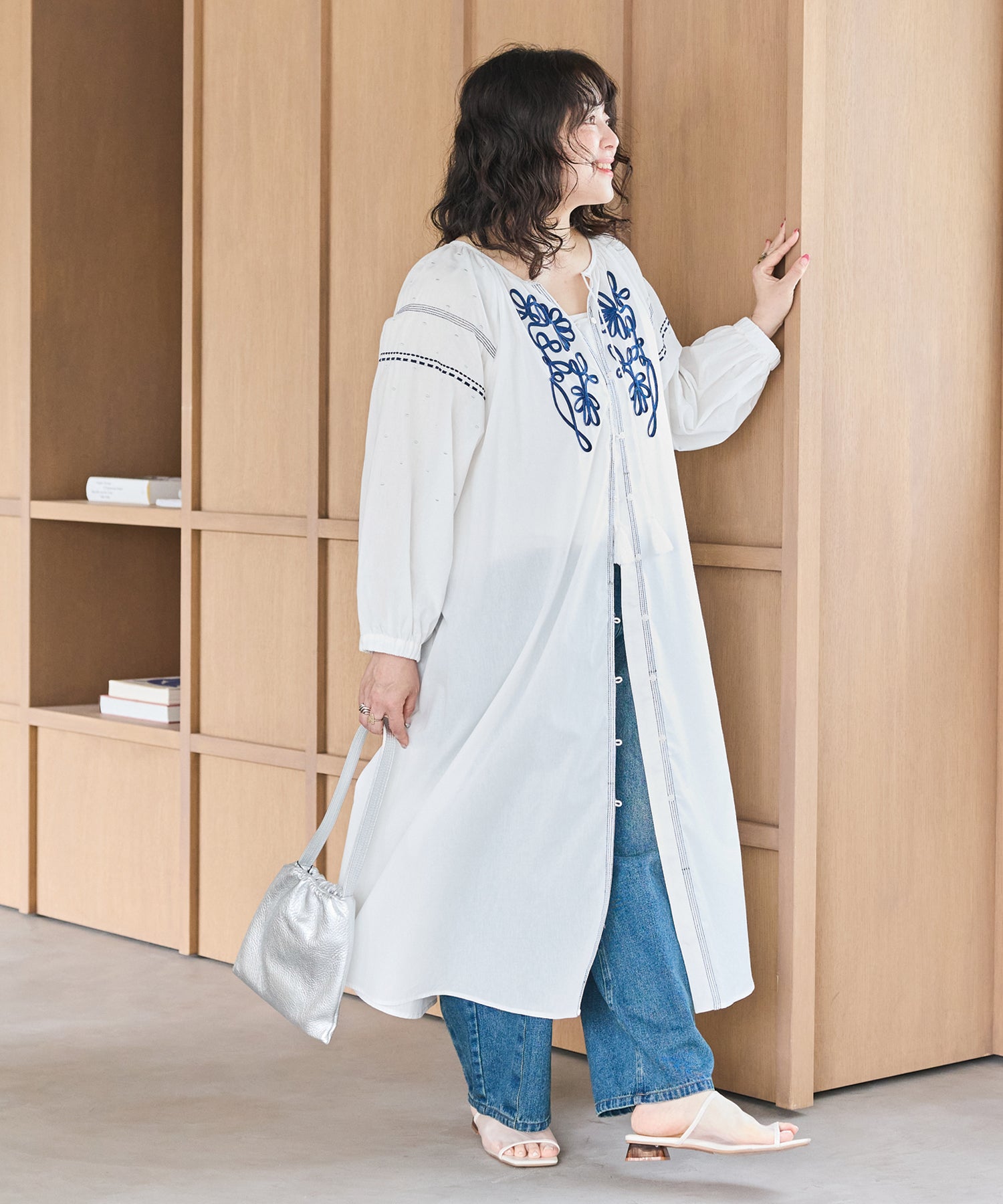 コード刺繍ワンピース | ラビアンジェ-⼤きいサイズのレディース服