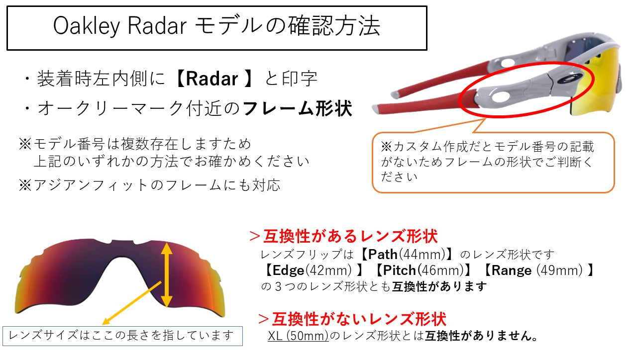 オークリー レーダー パス (Oakley Radar Path Vented ）用 替えレンズ