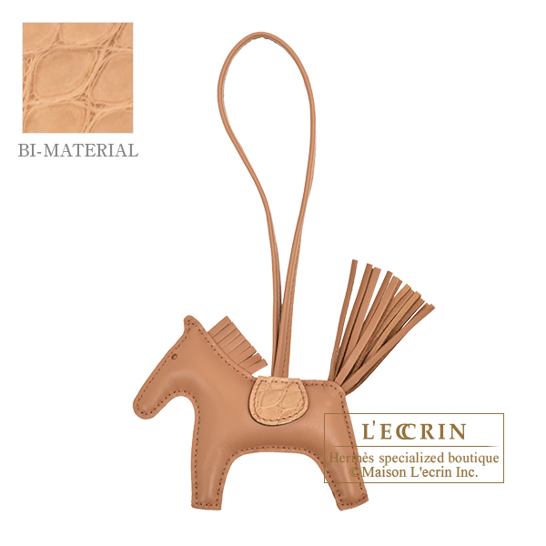 Hermes Rodeo charm Touch PM Chai Agneau/ Matt alligator crocodile