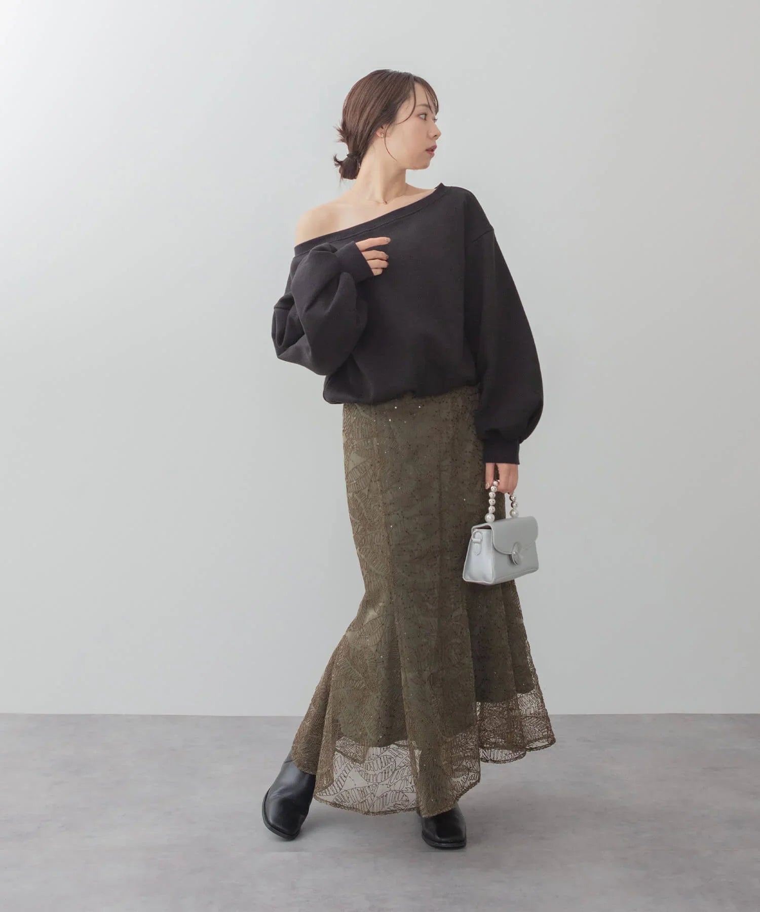 当日発送】2WAYオフショルダーパフスリーブマーメイドドレス