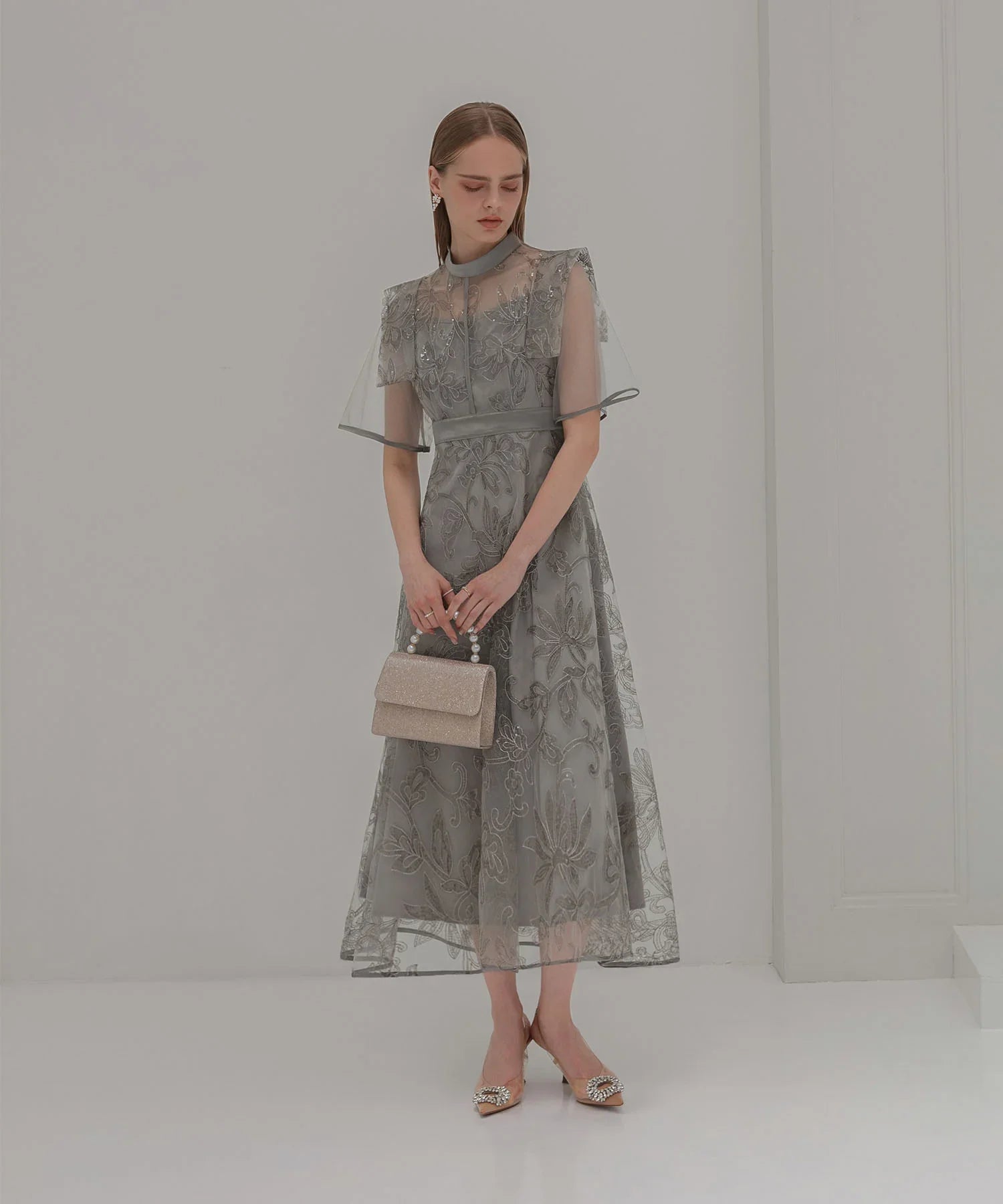 一部当日発送】フラップデザインフラワースパンコールAラインドレス