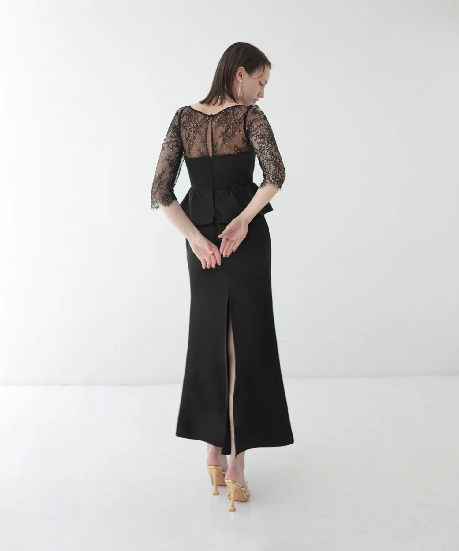 未使用 Leja LUXEレースストーンスパンコールフラワーマーメイドドレス