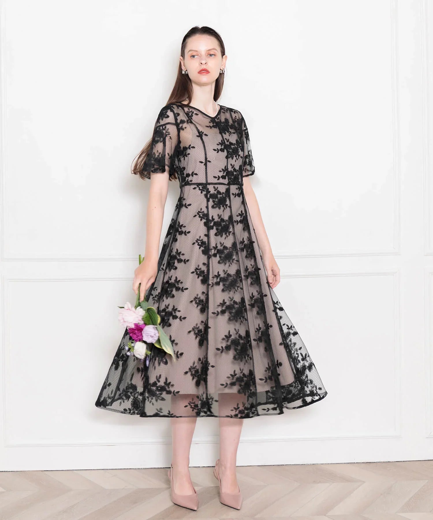 当日発送】花柄バックリボンワンピースセットアップワンピース結婚式ドレス