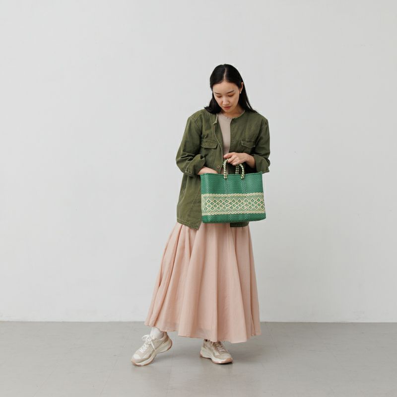 MERCADO BAG - MIMOSA - Metallic Green / Cream (SHORT S) | Letra