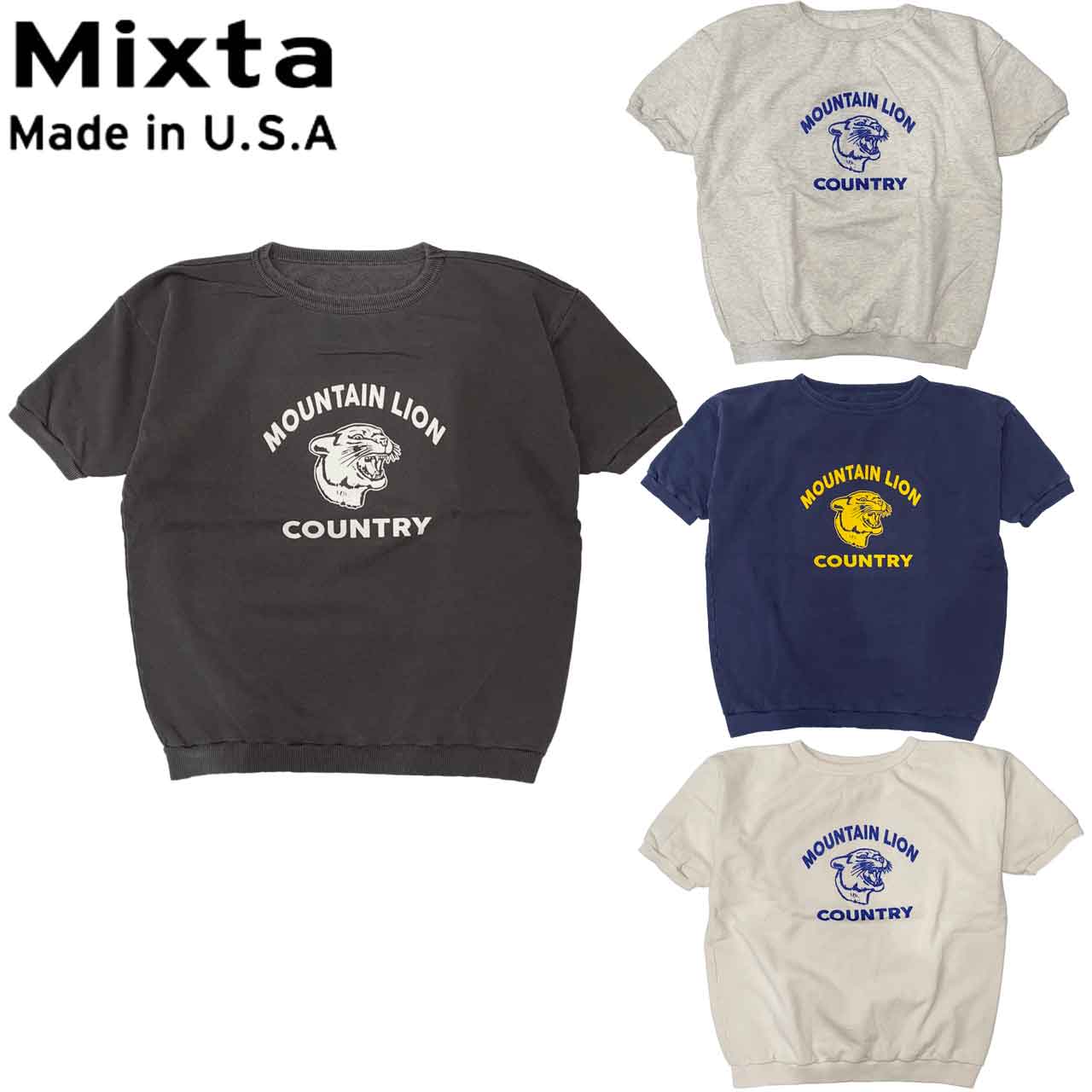 MIXTAミクスタスウェットTシャツ半袖MOUNTAINLIONSSMADEINUSASW278