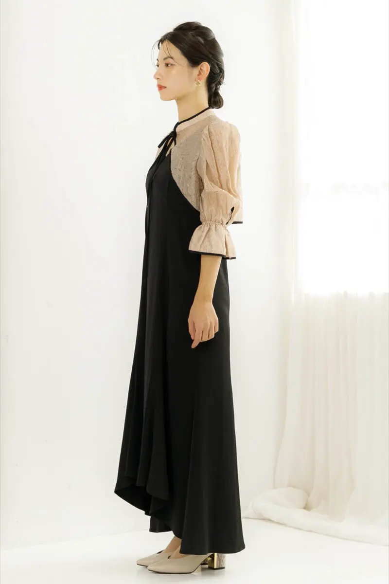 ブラックのボレロ付きフィッシュテールドレス | Dorry doll | M | 結婚