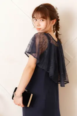 グリーンのレースケープ付きドレス | Dorry doll | M | 結婚式