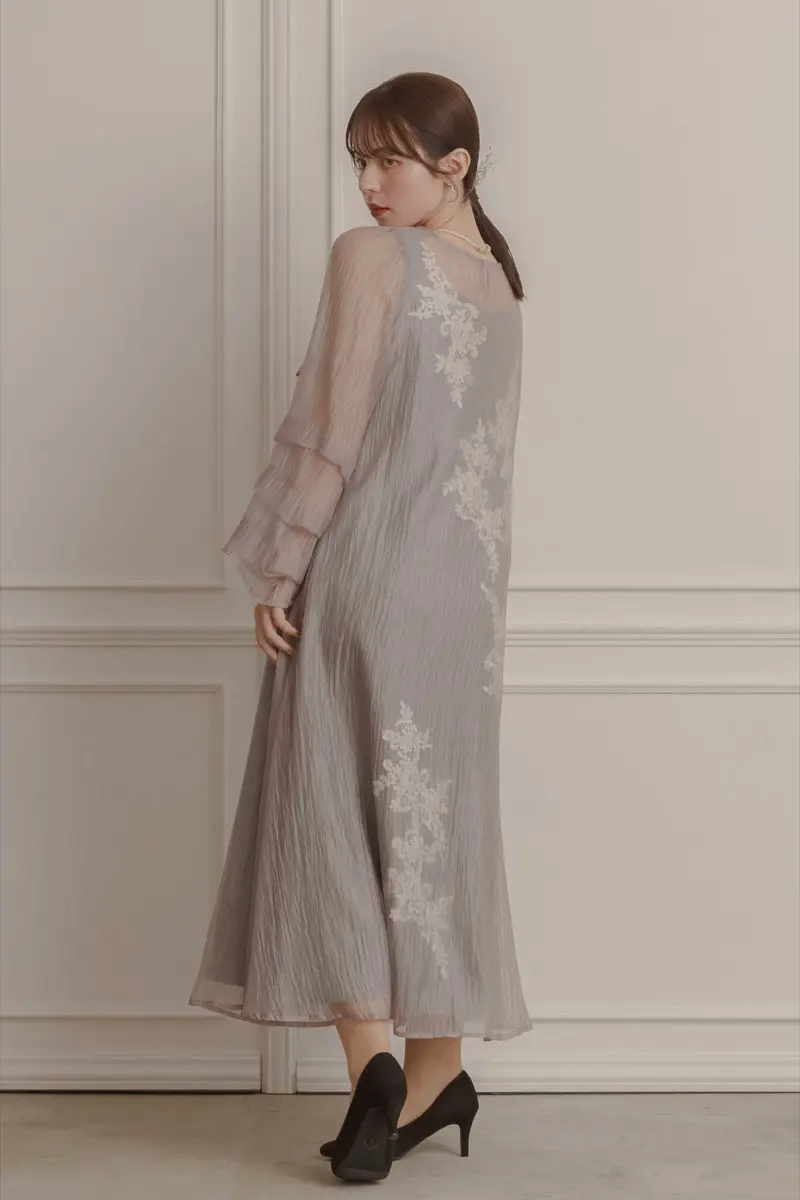 グレーのシアーオーガンジーAラインドレス | LE' RURE | M～マタニティ